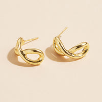Infinity 18K Gold Dip Hoop Earrings