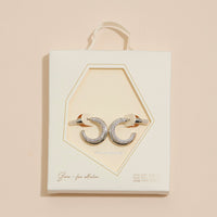 Layered 18K Gold Dip CZ Open Hoop Earrings