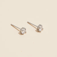 Gold and White Gold Stud Earrings with Sparkling Gemstones