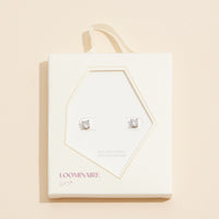Gold and White Gold Stud Earrings with Sparkling Gemstones