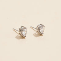 Pear-Shaped Gold Stud Earrings with Diamond Accents