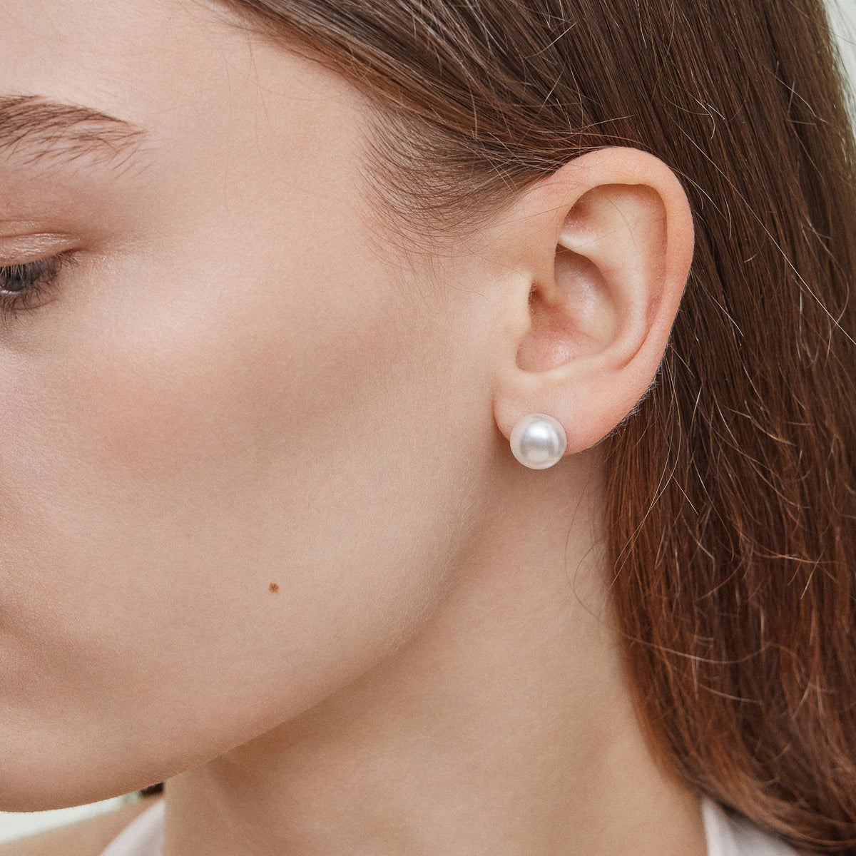 10 mm Classic Extra Large Pearl Stud Earrings