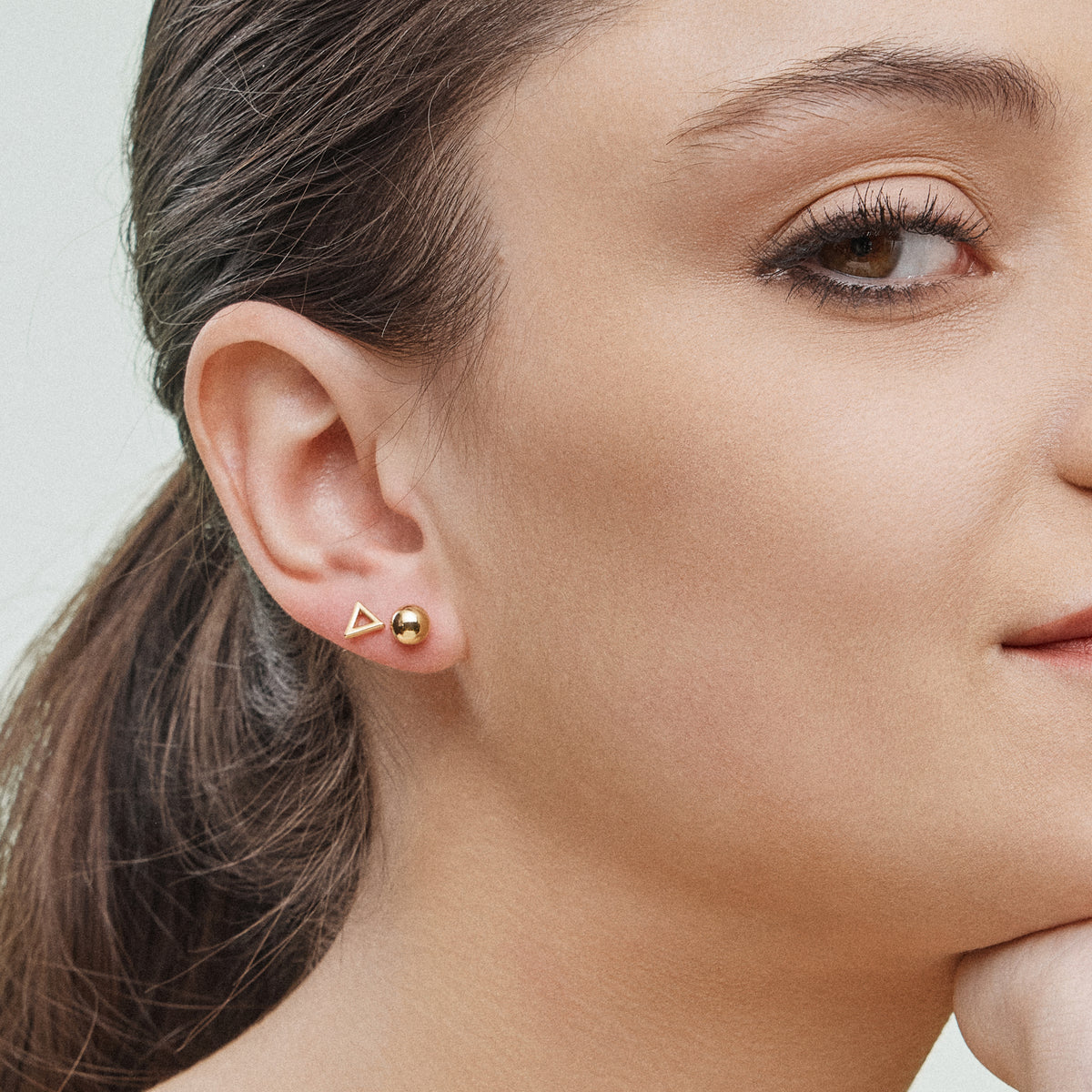 18K Gold Dipped Minimalist 6-Pair Geometric Gold Stud Earring Set – Modern and Chic Designs