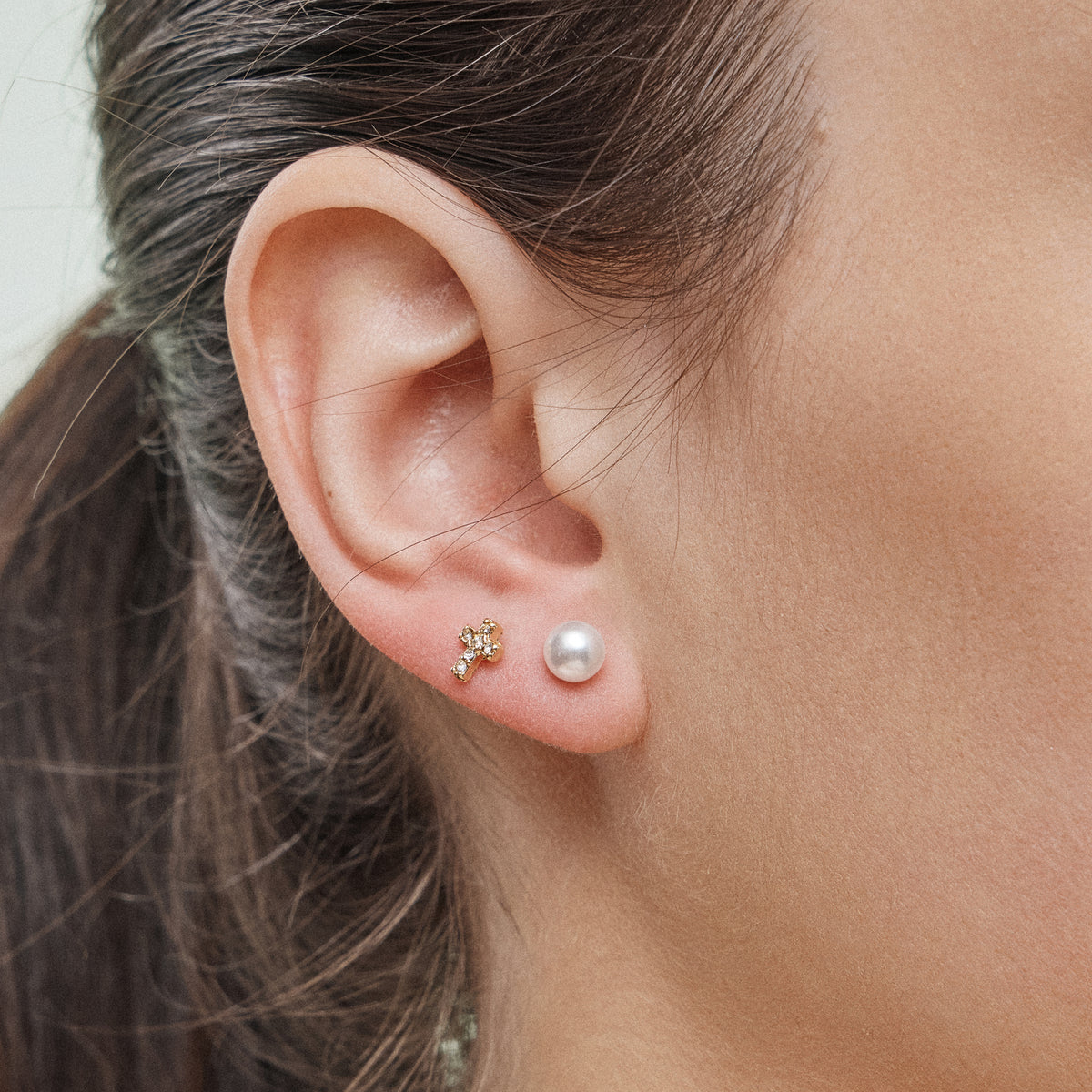 18K Gold Dipped Geometric Stud Earring Set – Hexagons, Circles, Triangles, and Crystal-Accented Designs