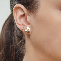18K Gold Dipped Geometric Stud Earring Set – Hexagons, Circles, Triangles, and Crystal-Accented Designs