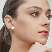 18K Gold Dipped Geometric Stud Earring Set – Hexagons, Circles, Triangles, and Crystal-Accented Designs