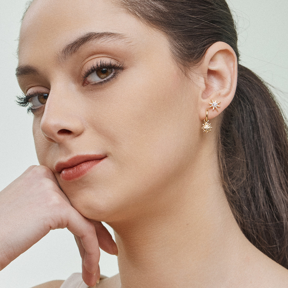 Celestial 18K Gold Dipped Earring Set -Piece Moon, Star, & Sun