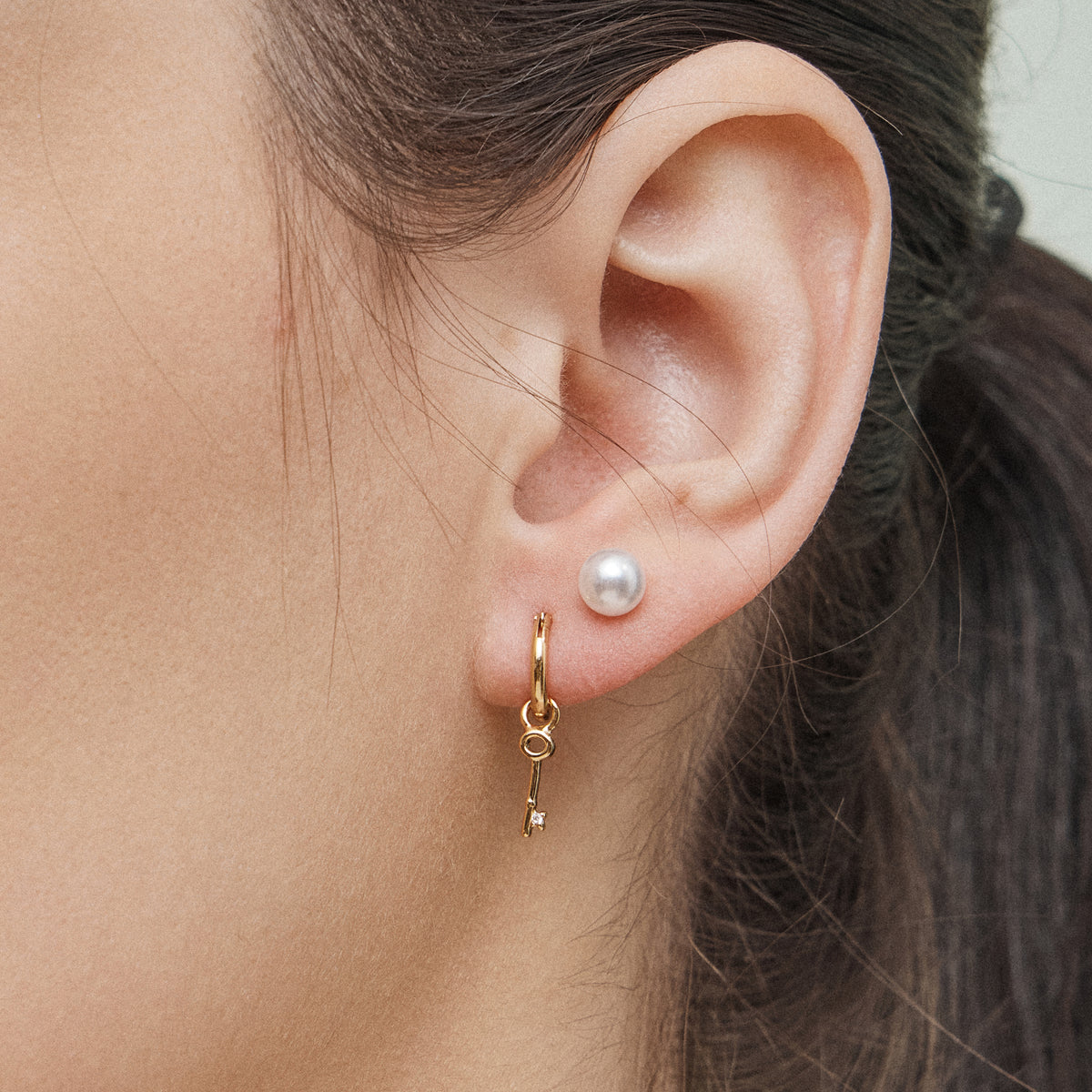 12-Piece Gold & Silver Earring Set – Lock, Key, Heart & Pearl Jewelry Collection 18K Gold Dipped