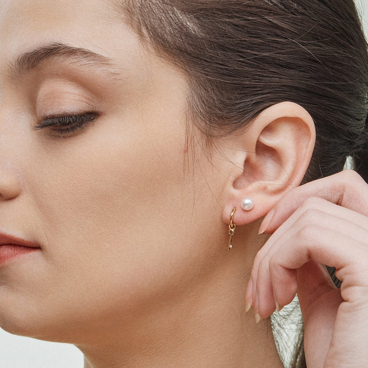 12-Piece Gold & Silver Earring Set – Lock, Key, Heart & Pearl Jewelry Collection 18K Gold Dipped