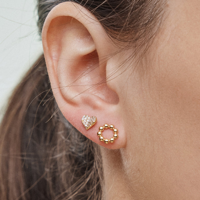 12-Piece Gold & Silver Earring Set – Lock, Key, Heart & Pearl Jewelry Collection 18K Gold Dipped