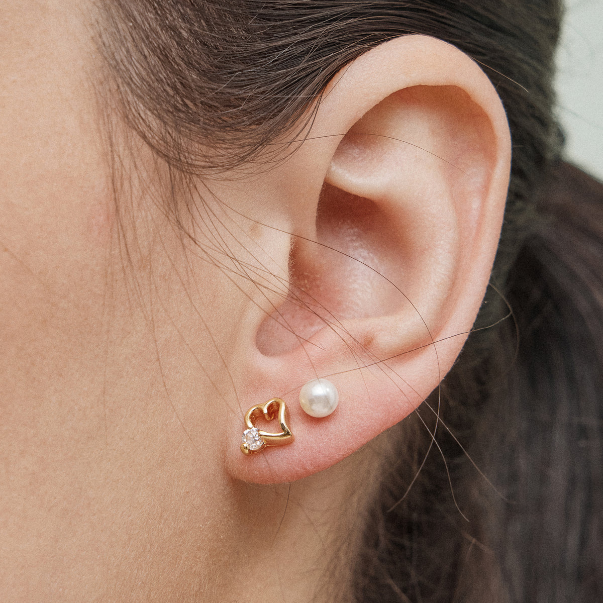 12-Piece Gold Earring Set – Heart, Pearl, Knot, & Hoop Jewelry Collection (18K Gold Dipped)