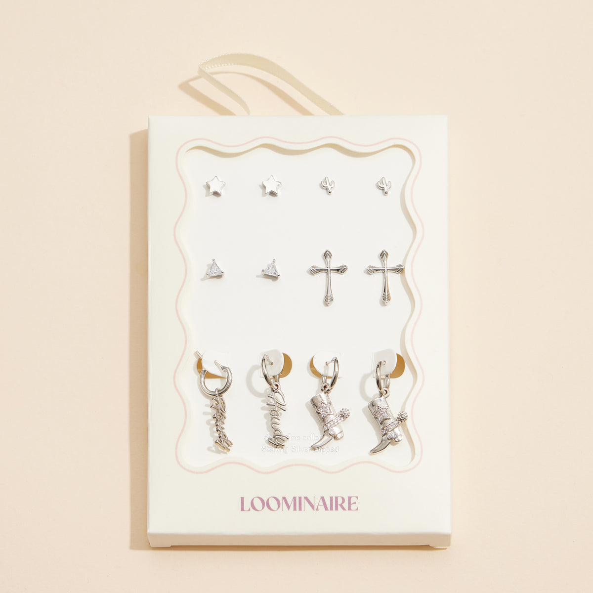 12-Piece Gold Earring Set – Star, Cactus, Cross & Western Charm Collection (18K Gold Dipped)