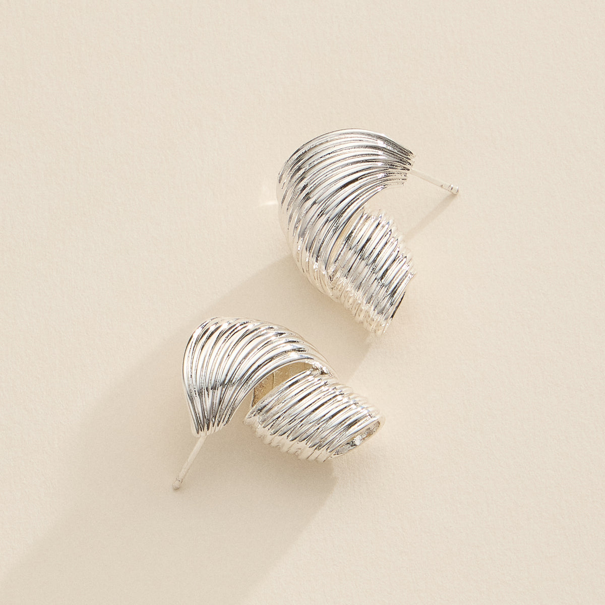 Gold-Dipped Spiral Hoop Earrings – Bold Ribbed Swirl Hoops in Gold & Silver - 18K Gold Dipped