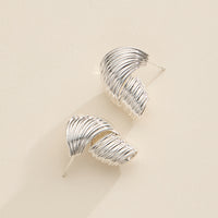 Gold-Dipped Spiral Hoop Earrings – Bold Ribbed Swirl Hoops in Gold & Silver - 18K Gold Dipped