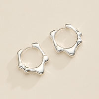 18K Gold-Dipped Organic Hoop Earrings – Sculptural Fluid Huggie Hoops