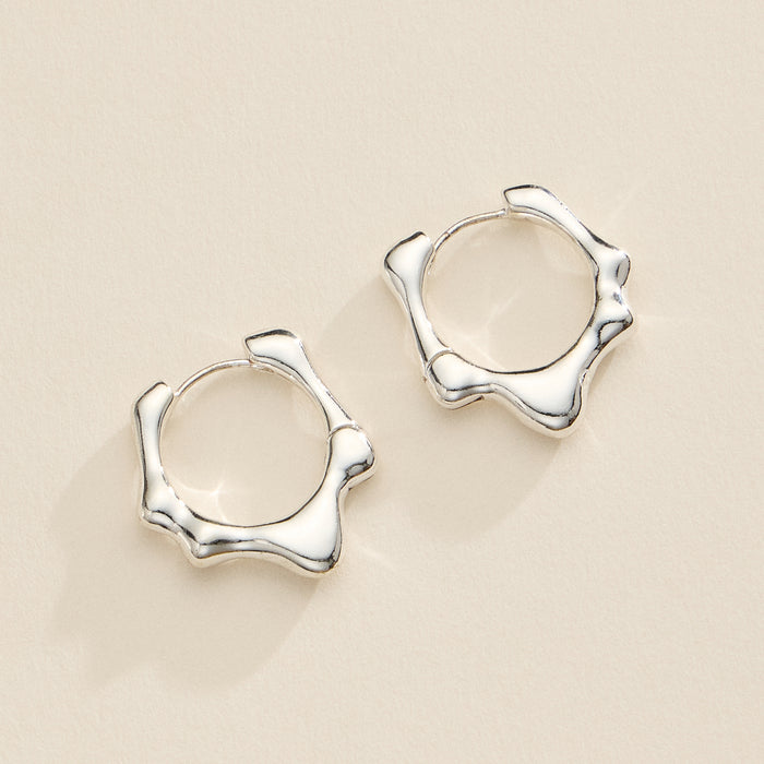 18K Gold-Dipped Organic Hoop Earrings – Sculptural Fluid Huggie Hoops