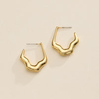 18K Gold-Dipped Organic Hoop Earrings – Sculptural Wavy Hoops in Gold & Silver