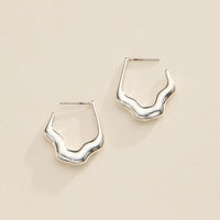 18K Gold-Dipped Organic Hoop Earrings – Sculptural Wavy Hoops in Gold & Silver