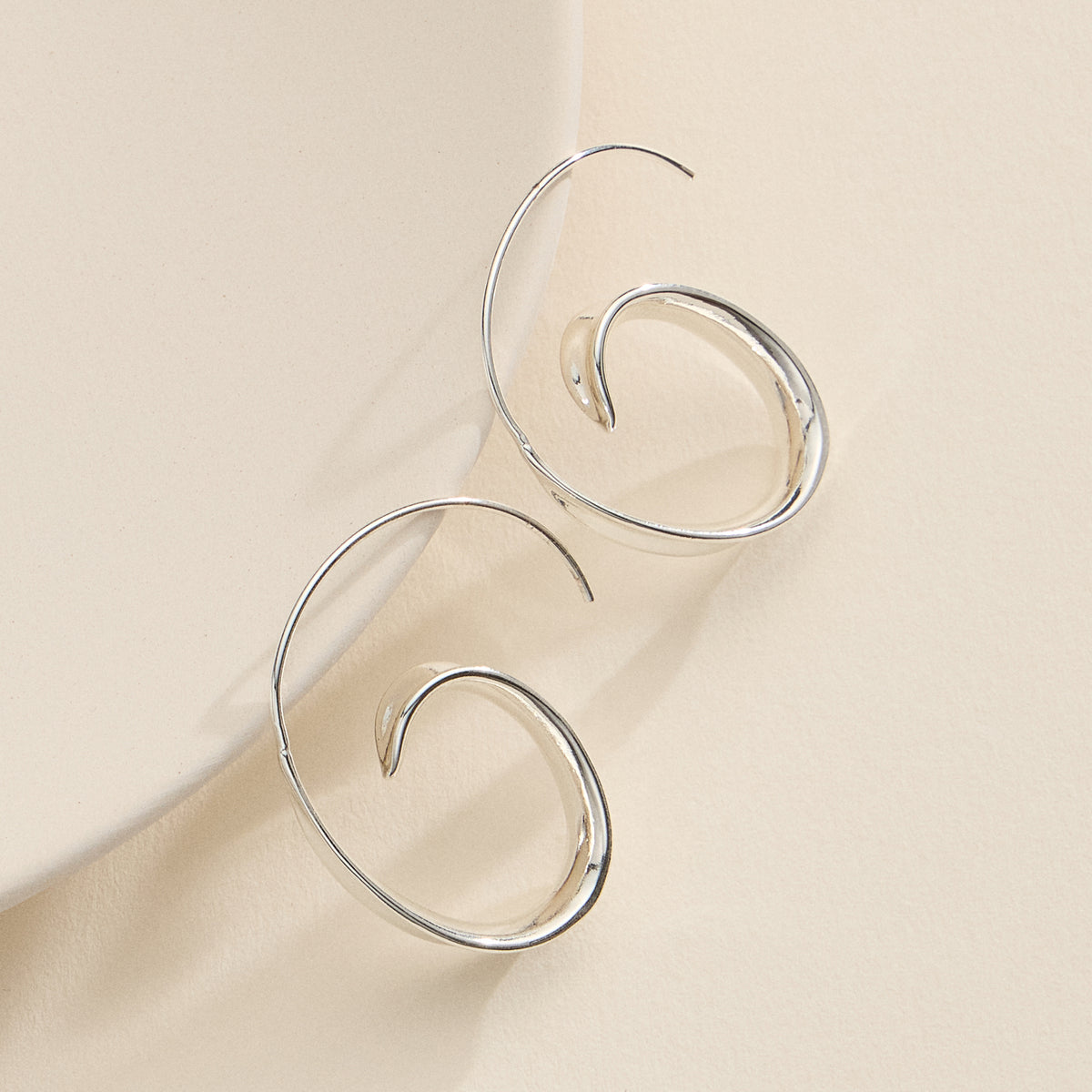 18K Gold-Dipped Spiral Hoop Earrings – Sculptural Swirl Hoops in Gold & Silver