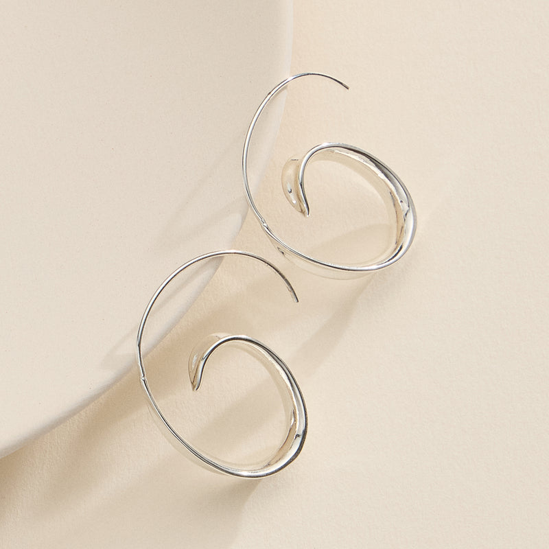 18K Gold-Dipped Spiral Hoop Earrings – Sculptural Swirl Hoops in Gold & Silver