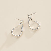 18K Gold-Dipped Fluid Teardrop Earrings – Sculptural Organic Hoops in Gold & Silver