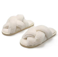 Open Toe Braided Fuzzy Slippers for Christmas Gift