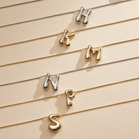 16 Assorted Pack of Bubble Design Initial Short Necklaces