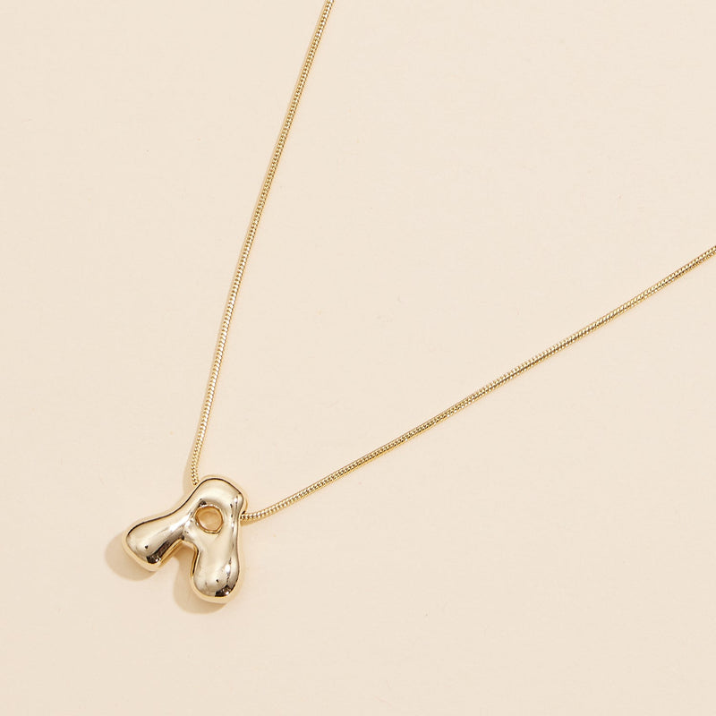 16 Assorted Pack of Bubble Design Initial Short Necklaces