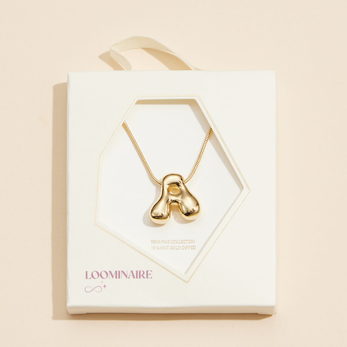 16 Assorted Pack of Bubble Design Initial Short Necklaces