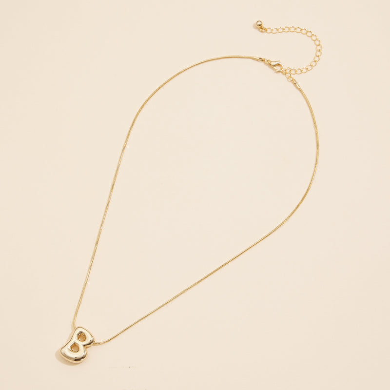 16 Assorted Pack of Bubble Design Initial Short Necklaces
