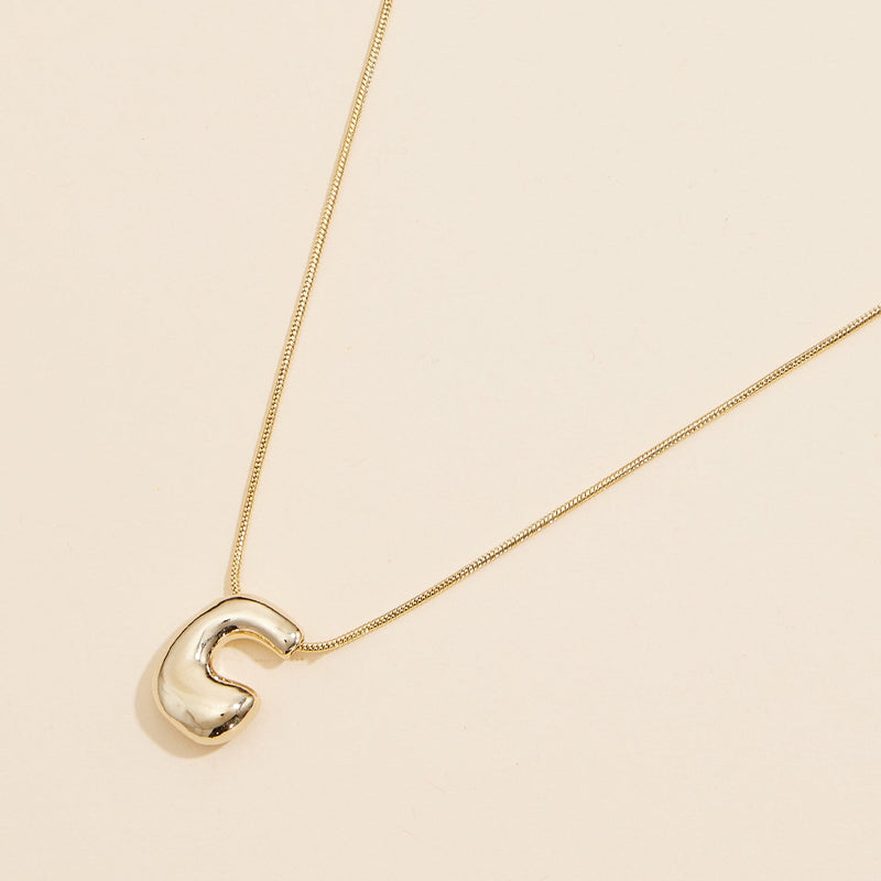 16 Assorted Pack of Bubble Design Initial Short Necklaces