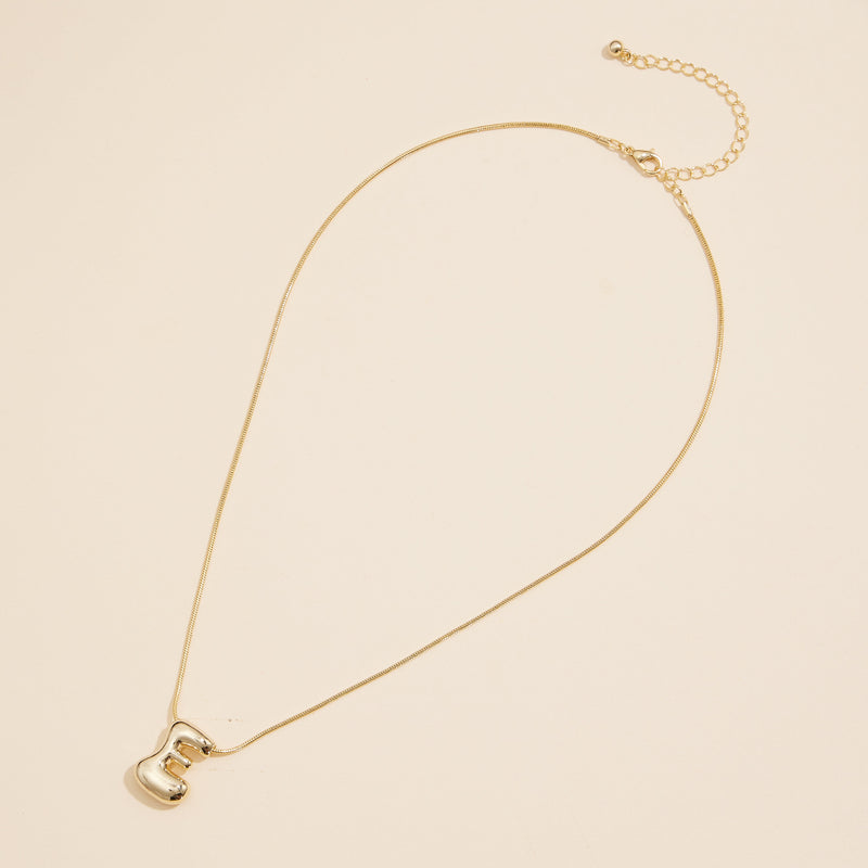 16 Assorted Pack of Bubble Design Initial Short Necklaces