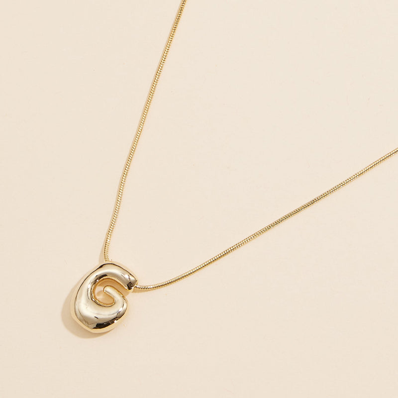 16 Assorted Pack of Bubble Design Initial Short Necklaces