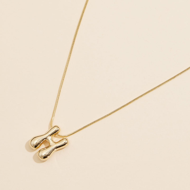 16 Assorted Pack of Bubble Design Initial Short Necklaces
