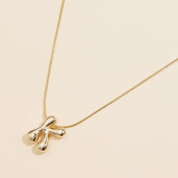 16 Assorted Pack of Bubble Design Initial Short Necklaces