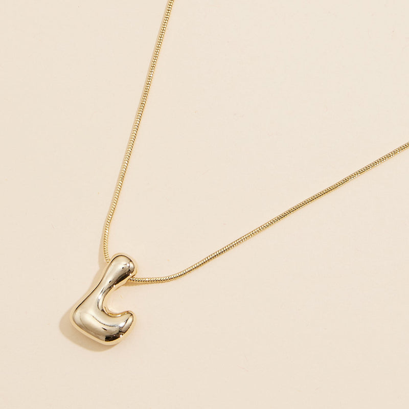 16 Assorted Pack of Bubble Design Initial Short Necklaces