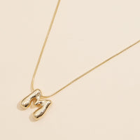 16 Assorted Pack of Bubble Design Initial Short Necklaces