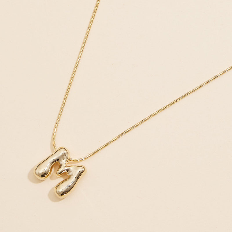 16 Assorted Pack of Bubble Design Initial Short Necklaces
