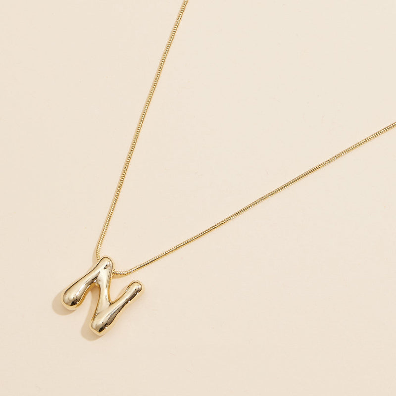 16 Assorted Pack of Bubble Design Initial Short Necklaces
