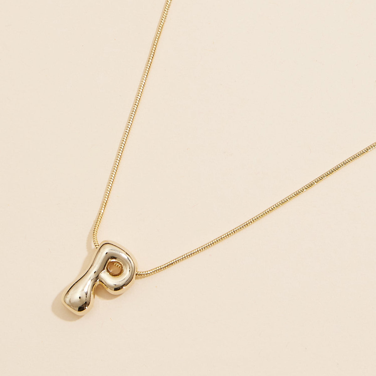 16 Assorted Pack of Bubble Design Initial Short Necklaces