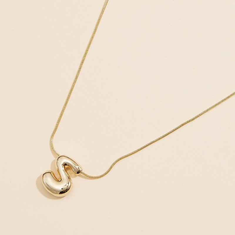 16 Assorted Pack of Bubble Design Initial Short Necklaces