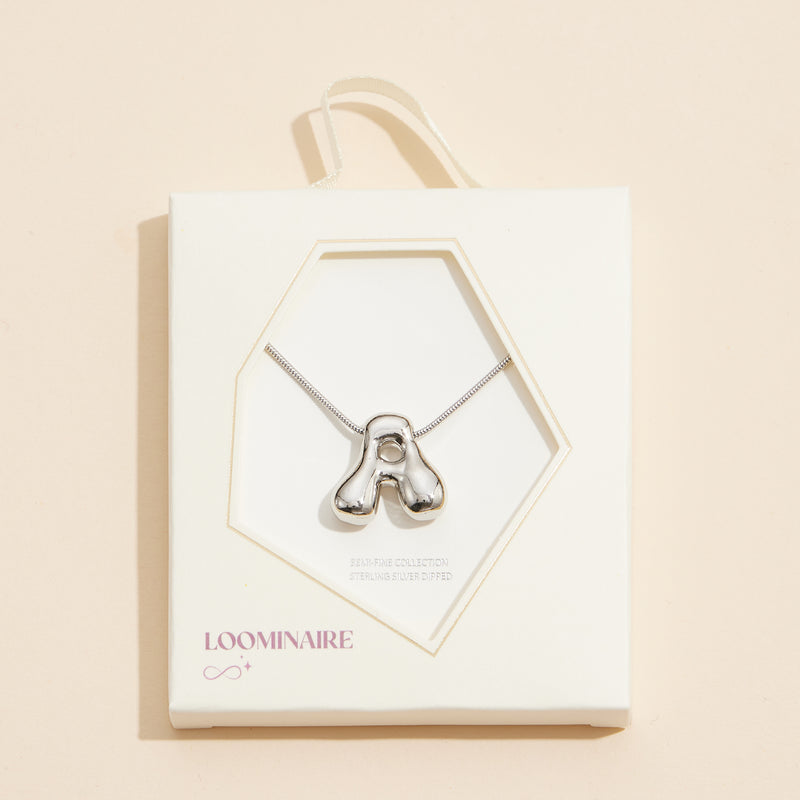 16 Assorted Pack of Bubble Design Initial Short Necklaces