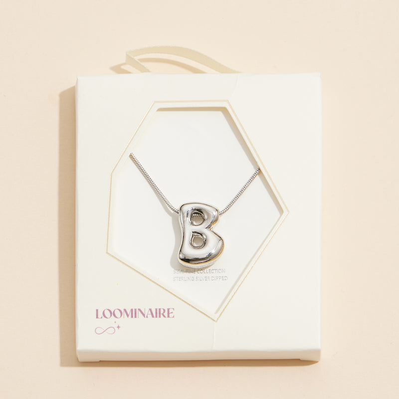 16 Assorted Pack of Bubble Design Initial Short Necklaces