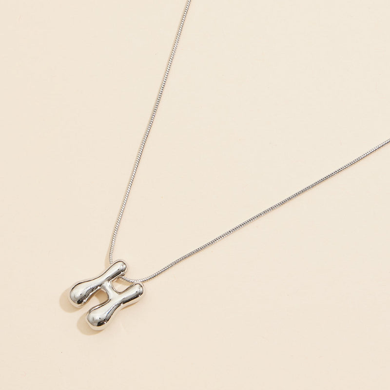 16 Assorted Pack of Bubble Design Initial Short Necklaces