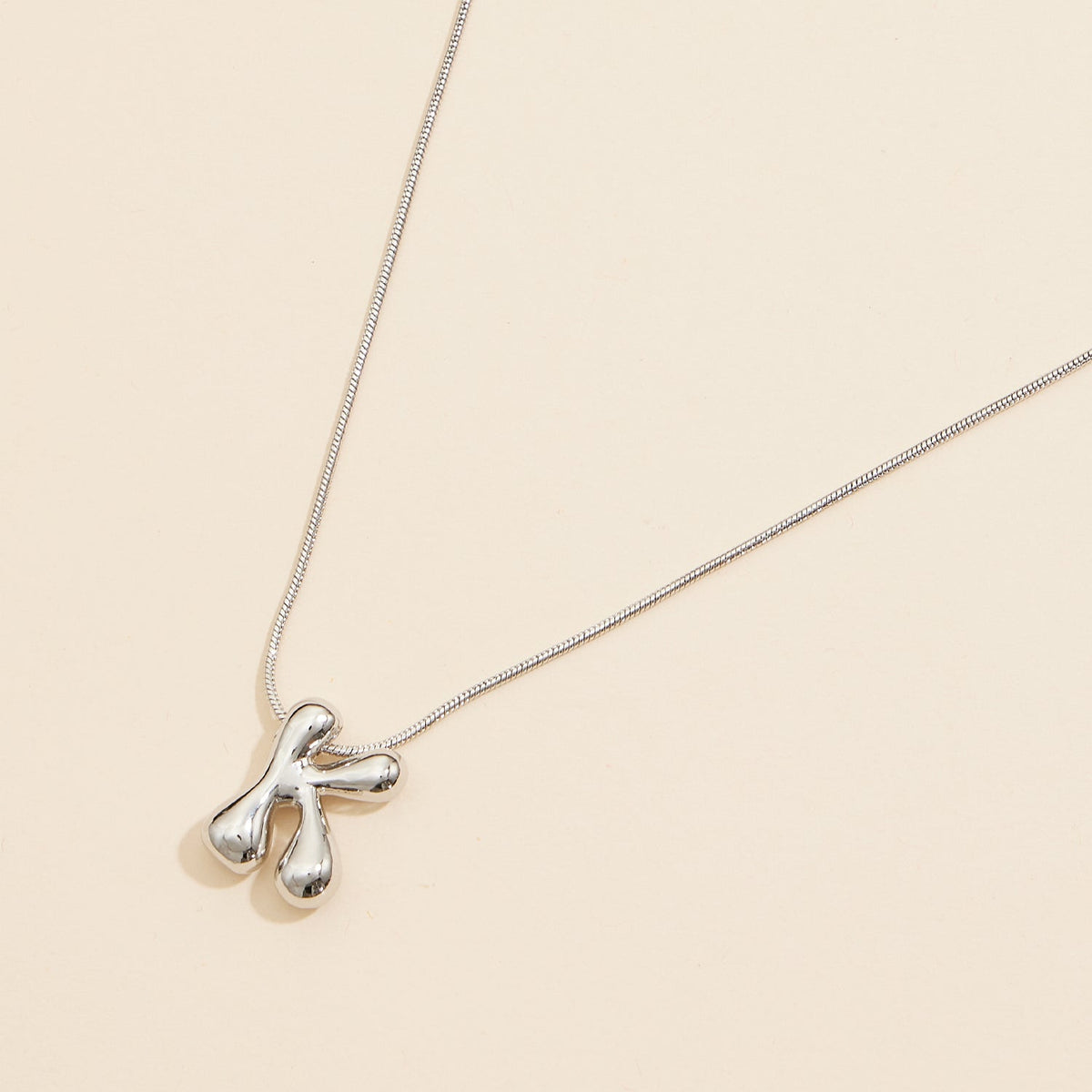 16 Assorted Pack of Bubble Design Initial Short Necklaces