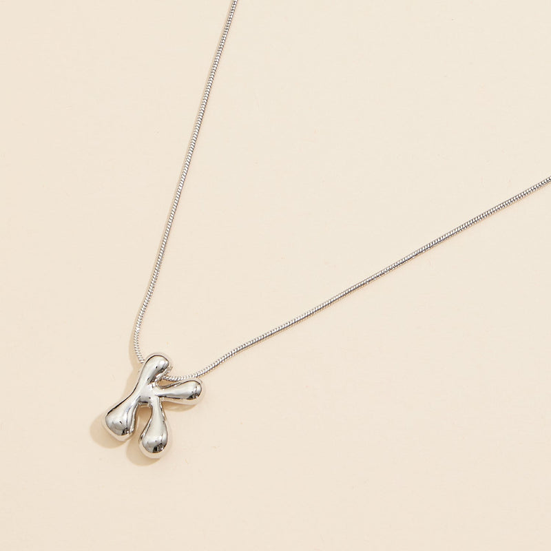 16 Assorted Pack of Bubble Design Initial Short Necklaces