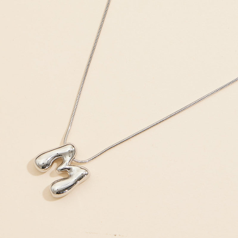 16 Assorted Pack of Bubble Design Initial Short Necklaces