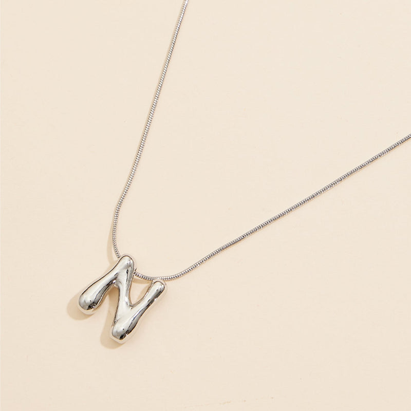 16 Assorted Pack of Bubble Design Initial Short Necklaces
