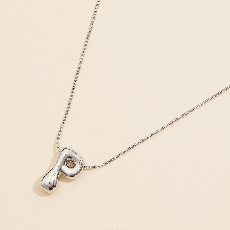 16 Assorted Pack of Bubble Design Initial Short Necklaces