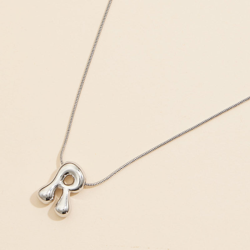 16 Assorted Pack of Bubble Design Initial Short Necklaces